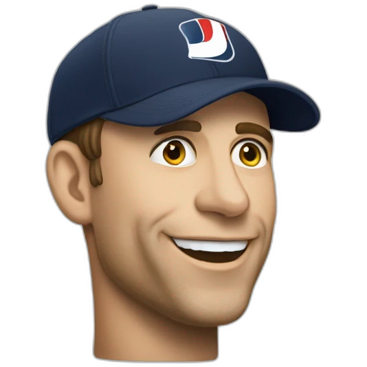 Macron avec une casquette Nike buvant une bière emoji