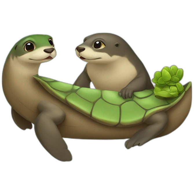 Loutre et tortue emoji