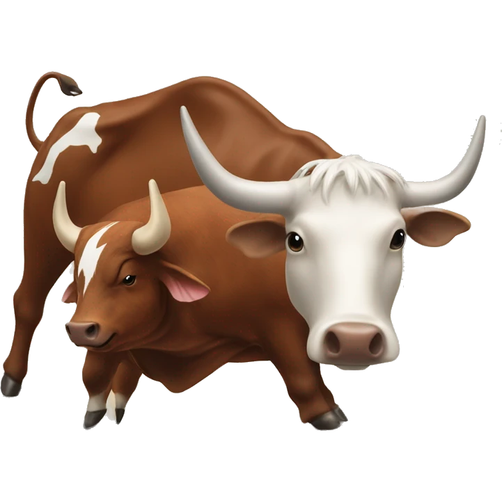 Razorback fighting a longhorn cow  emoji