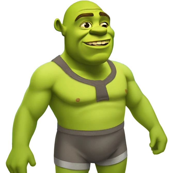 Shrek in a speedo emoji