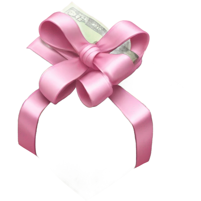 stack of money with baby pink bow emoji