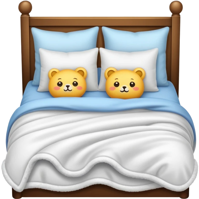 cozy bed with pillows and blanket emoji
