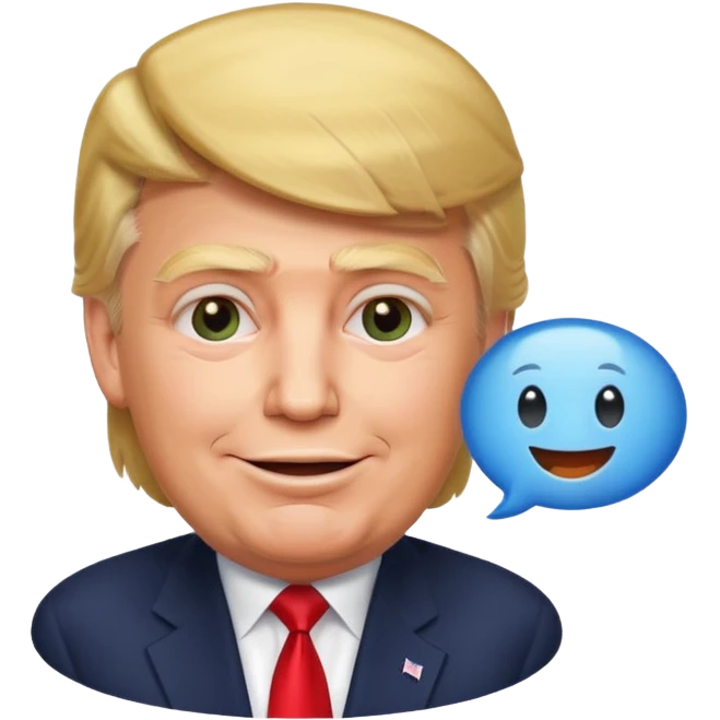 Trump  qui dit dans une bulle et qui di emoji