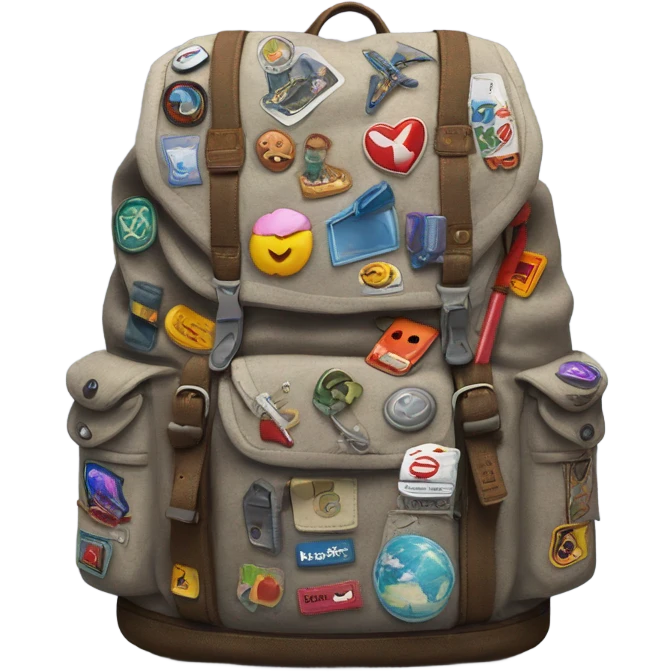 School backpack with emoji