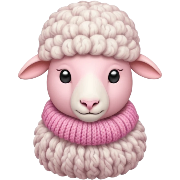 Sheep knitting a hat emoji