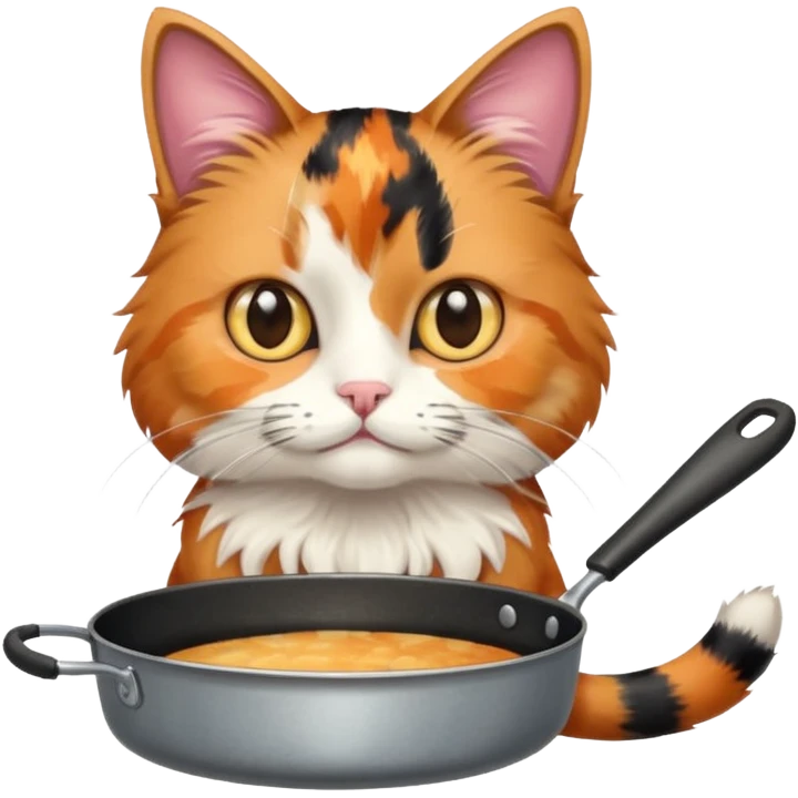 Cat holding an pan emoji