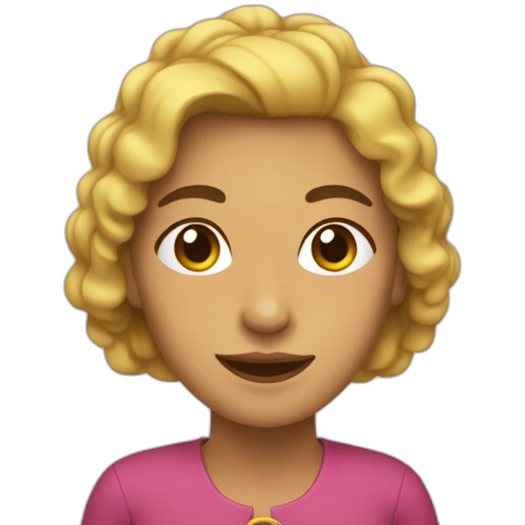 Mujer en una llamada emoji