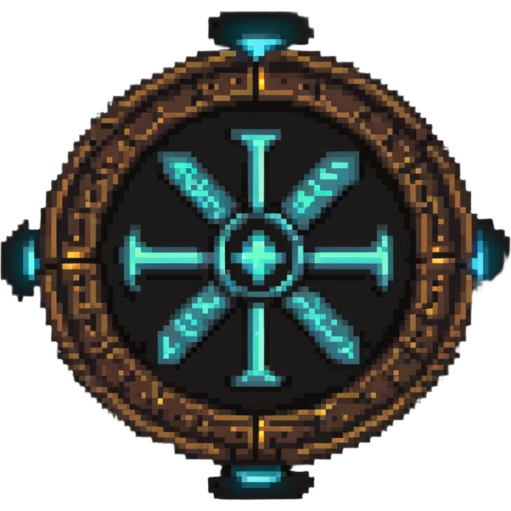Special access token with ancient magical runes and glowing core emoji