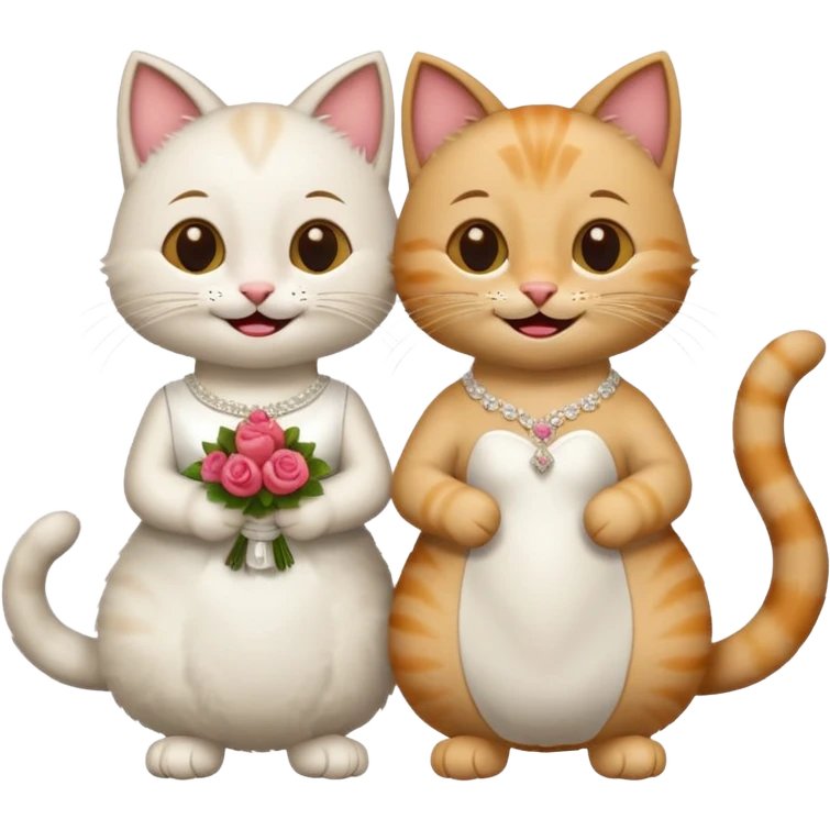 2 happy cats getting married in spain emoji