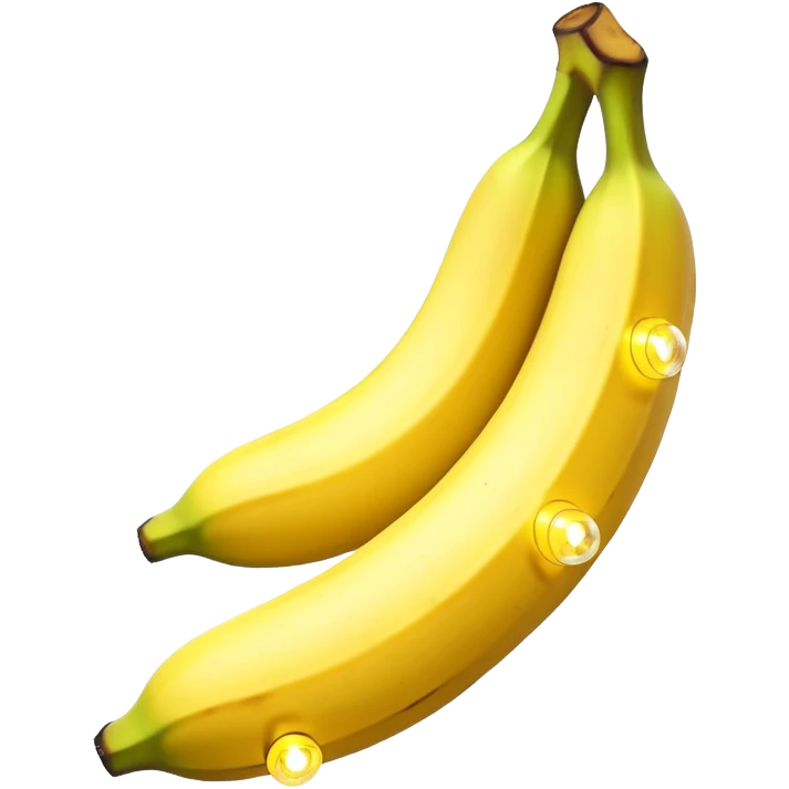 Banana wrapped in small glowing lights. emoji