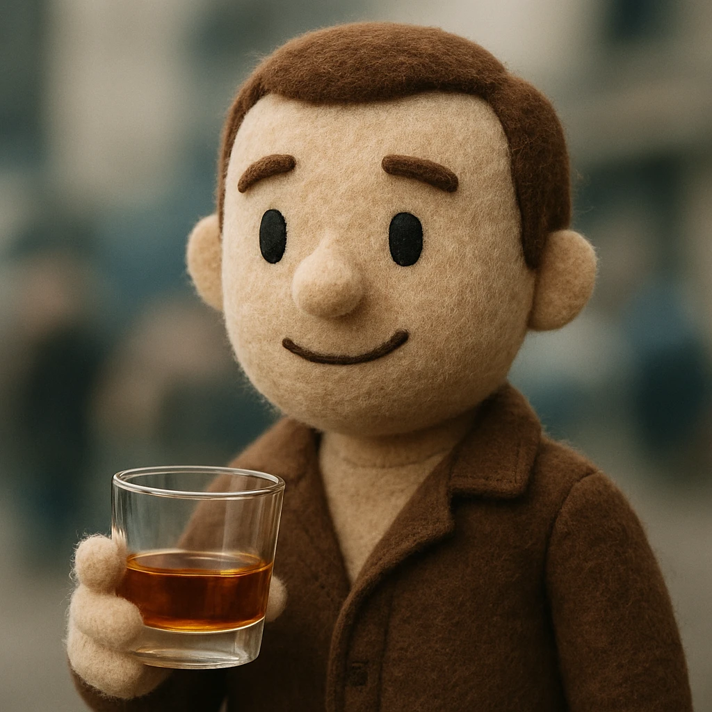 A person with a whiskey glass emoji