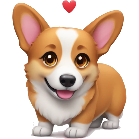 A corgi in love emoji
