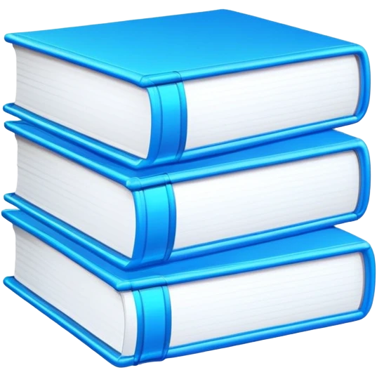 3 neon blue books emoji