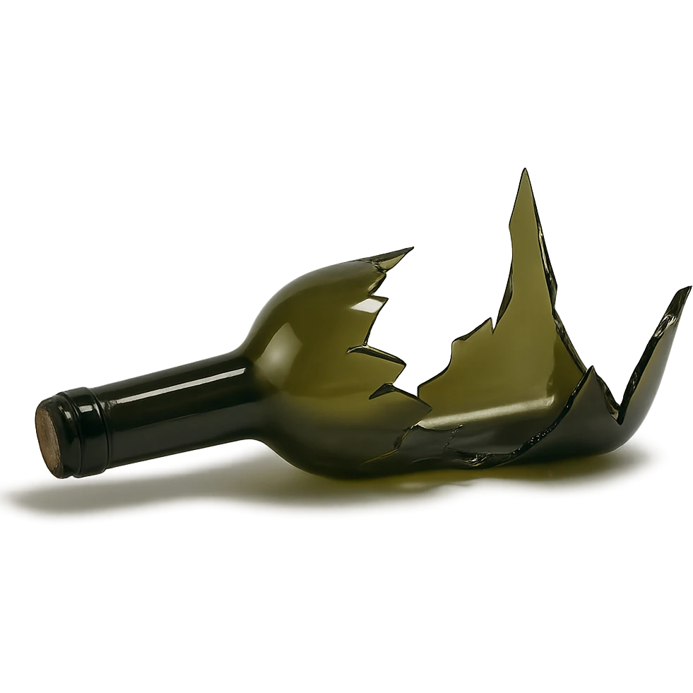 broken wine bottle, variation 1 emoji