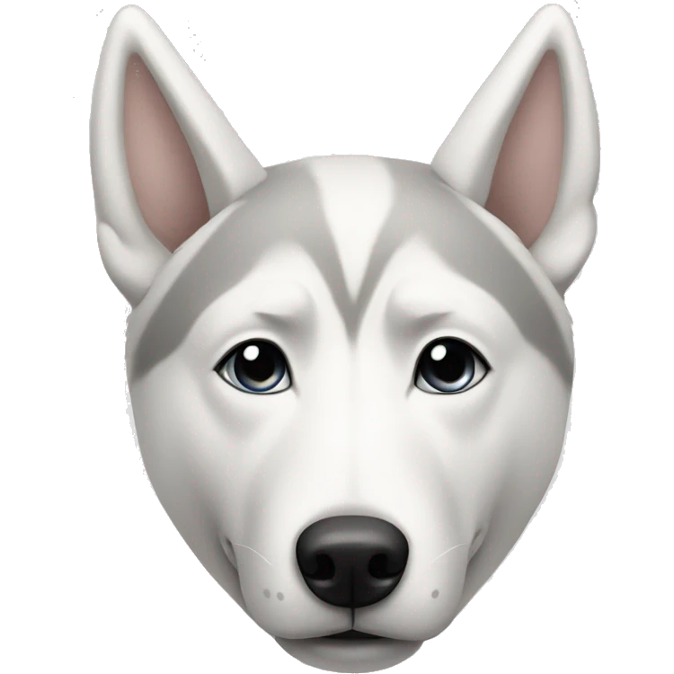 White husky with big ears and a grey triangle on its forehead  emoji