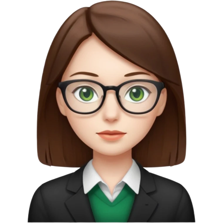 Green eyes office girl with straight hair  emoji