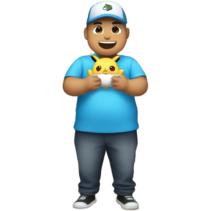 fat guy with pokemon  emoji