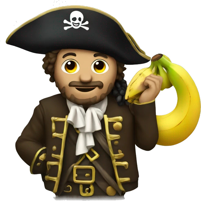 Pirate with a banana phone emoji