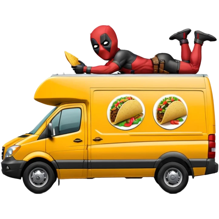 Deadpool’s taco Extended length body Sprinter 4500 van high roof delivery truck   emoji