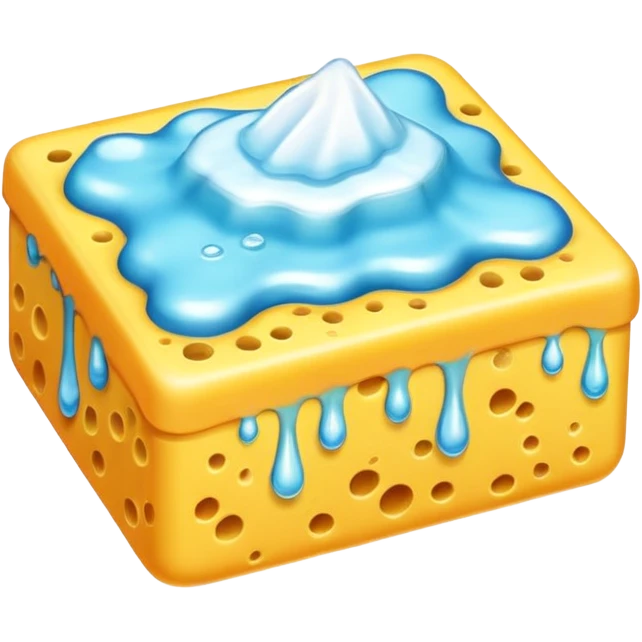 foam sponge object icon, soft sponge with soap foam, glossy wet look, 3D cartoon, mobile game icon style, centered, clean background, no text, no watermark

 emoji