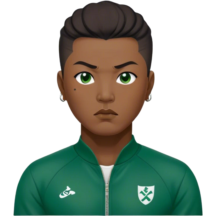Jang Deok-su , Age: Late 50s
Appearance: A fierce man with tattoos, A large, have a tattoo on his neck.
Outfit: Green player tracksuit emoji