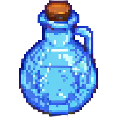 a blue potion bottle in pixel art style emoji