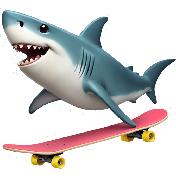 shark riding a skateboard emoji