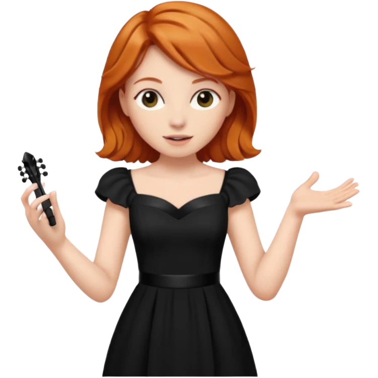 Ginger haired female conducting music emoji