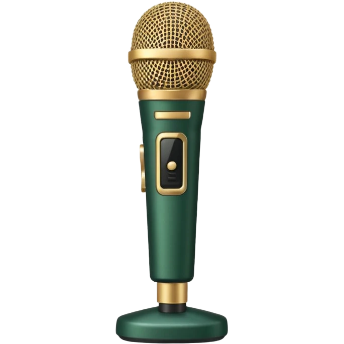 radio microphone, dark green with beige inserts, front view emoji