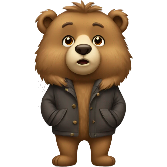 Bear with coat emoji