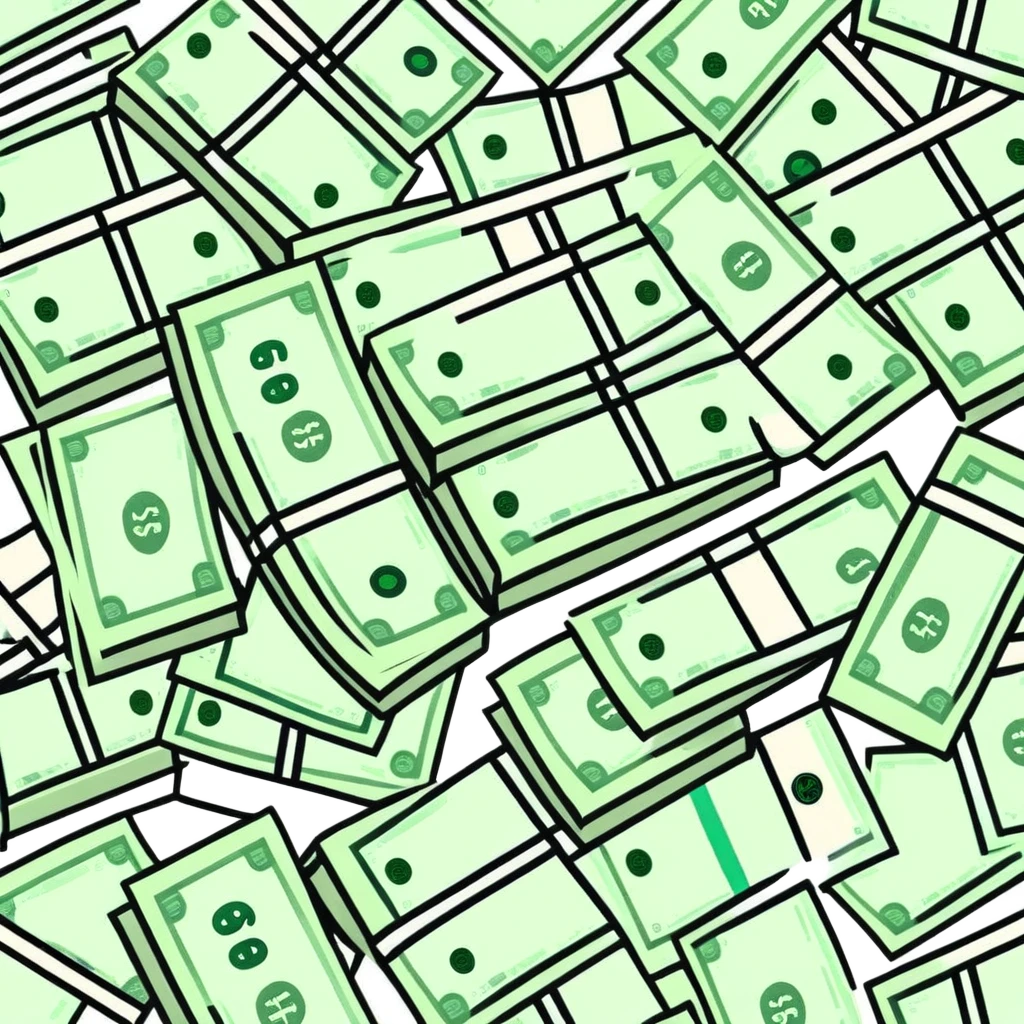mountain of cash money bills emoji