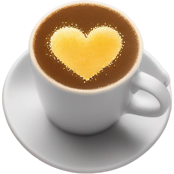 salting a heart over a cup of iced americano emoji