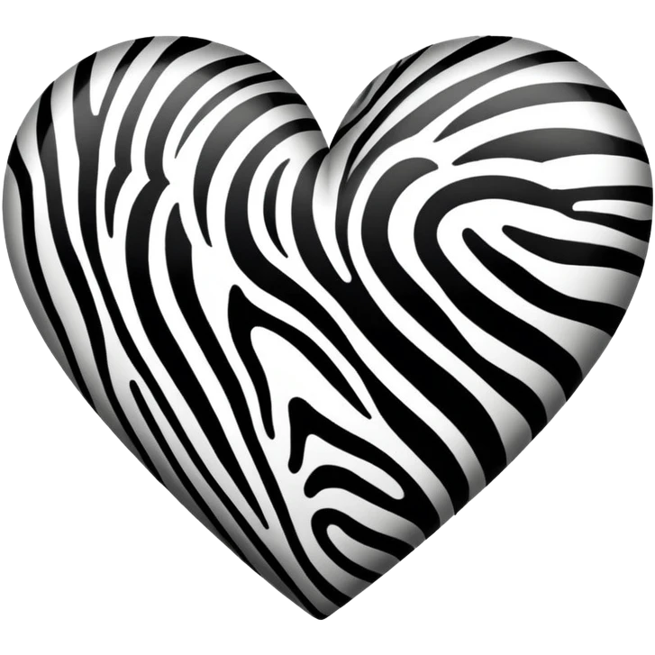zebra printed heart emoji