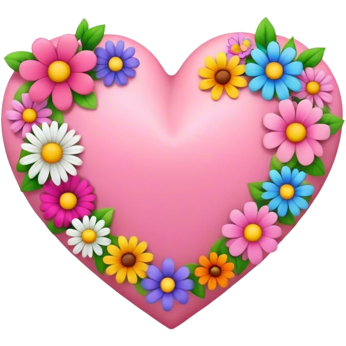 Pink heart with flowers  emoji
