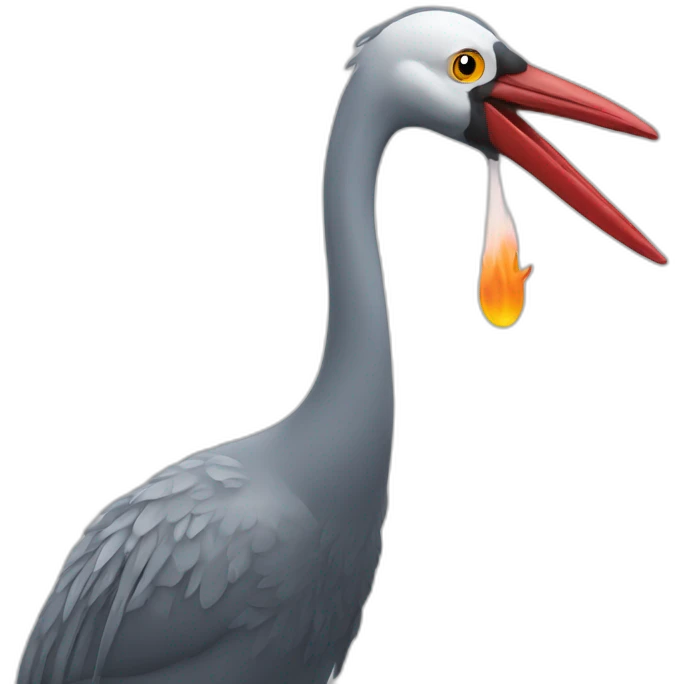 Crane bird smoke emoji