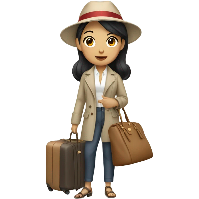 Asian fashionista loves to travel to Italy emoji