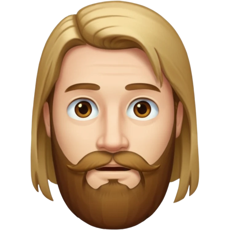man with long straight hair and beard emoji