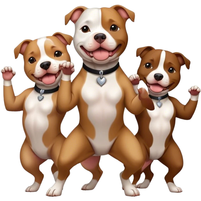 Pitbull dogs dancing  emoji