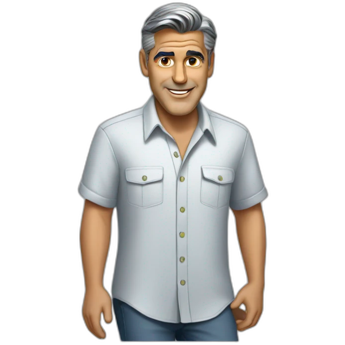 george clooney cartoon wearing shirt emoji