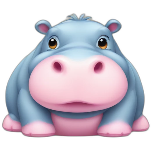 Cute little chubby Hippopotamus emoji