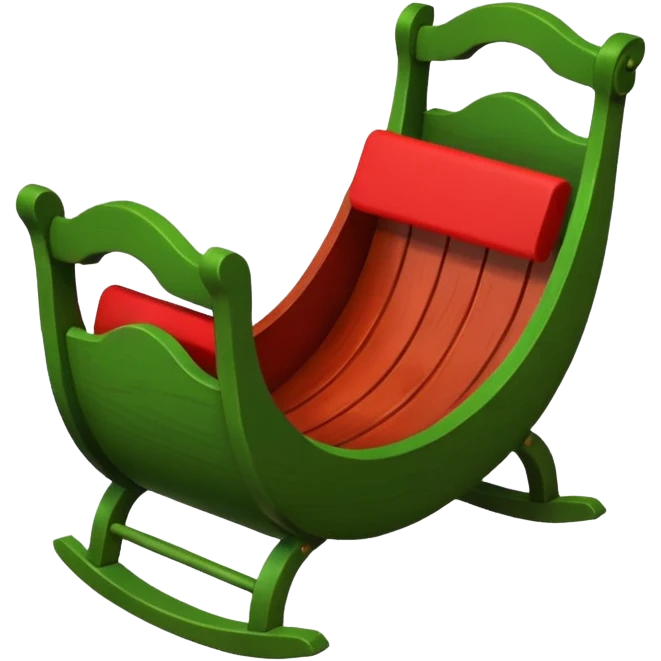 Cradles green and red color emoji