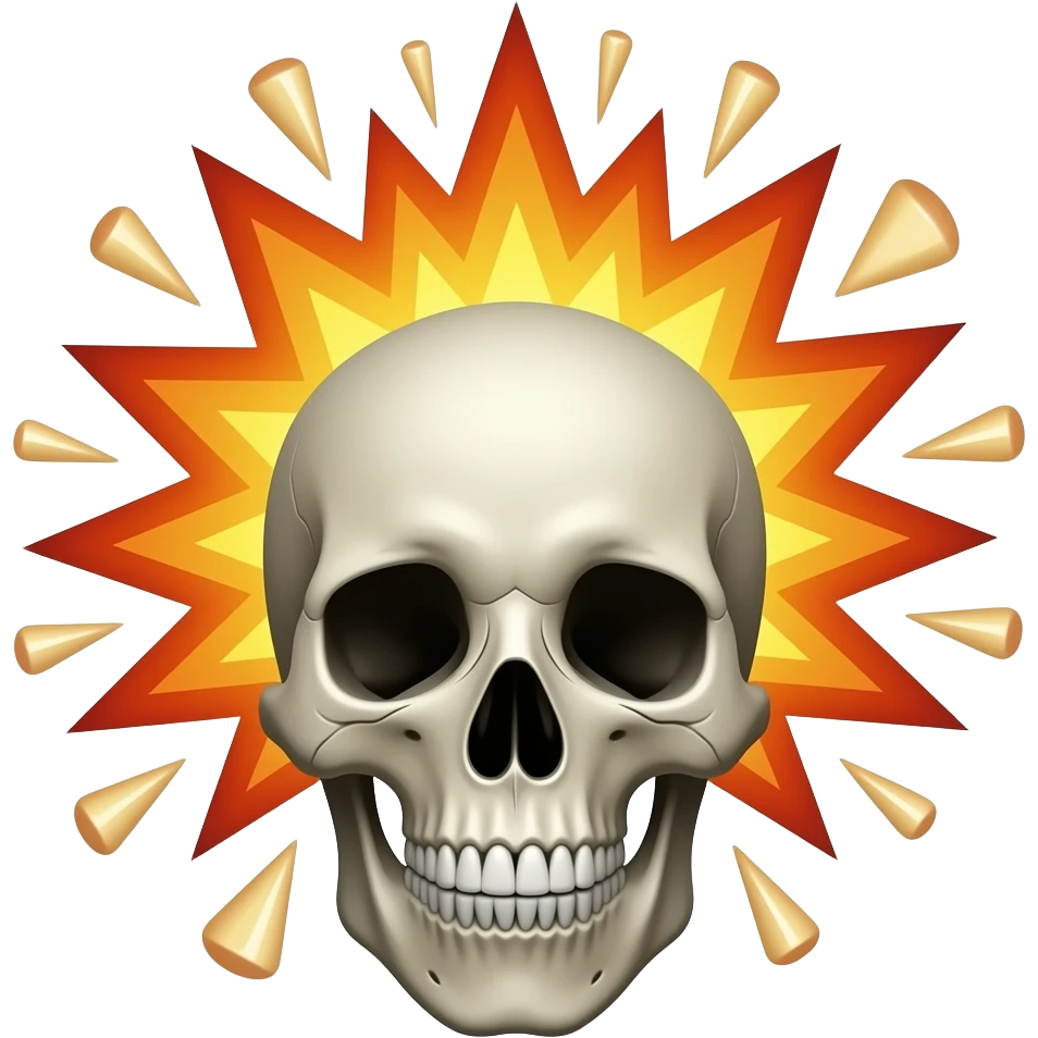 Skeleton blasting head emoji