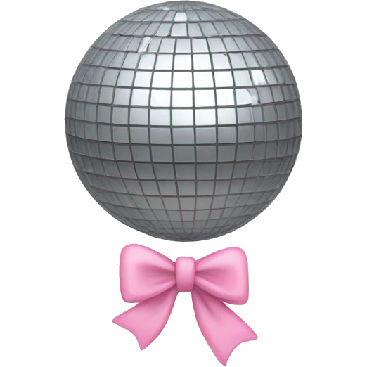 Discoball with a light pink bow emoji
