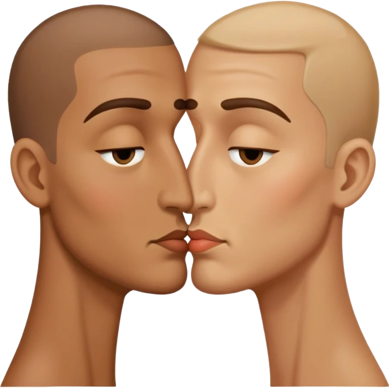 A guy with one eye half closed and the other eye very open kinda long neck and kissing lips  emoji