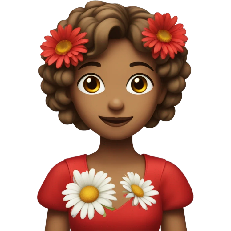 Red Geras girl with a heart emoji