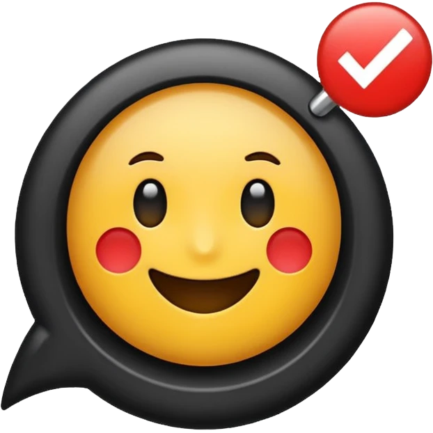 fait moi un emojis avec un fond bleu et un check mark noir au milieux emoji