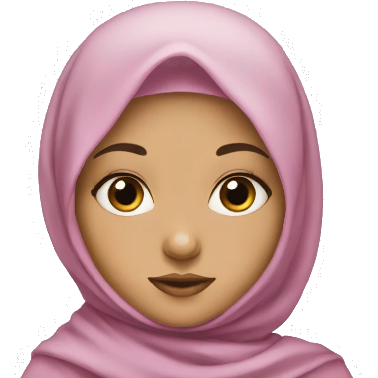 A girl that has hijab and is light skinned with thick lashes  emoji