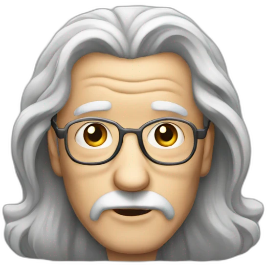 long hair old man with glass emoji