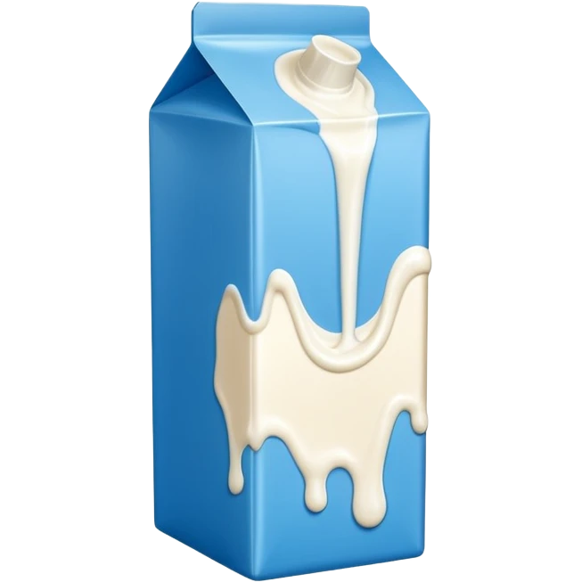 blue milk carton with a splash of milk emoji