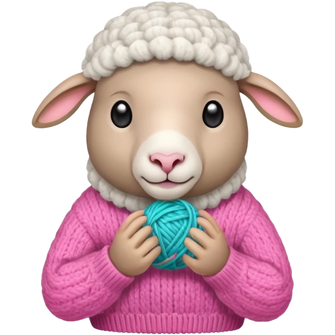 Sheep knitting yarn ball  emoji